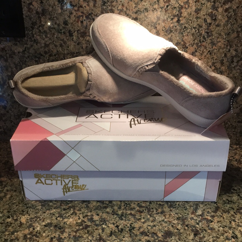 Skechers Women's Active Avenue Slip-On Shoes - GraySkechers Madison Avenue Plush